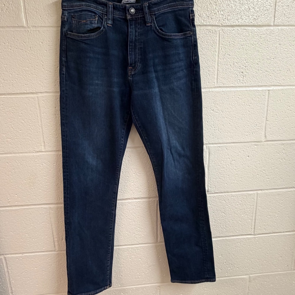 Revtown Mens Automatic Decade Denim Straight Leg Jeans 32x32 Dark Blue Stretch